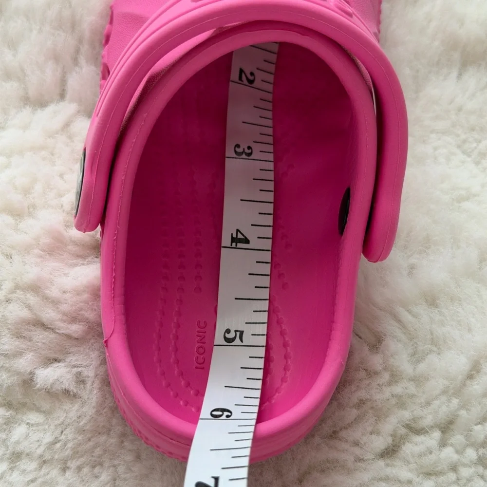 Bright Pink Iconic CROCS Toddler Clogs- Comfortable Shoes with Crocodile Detail